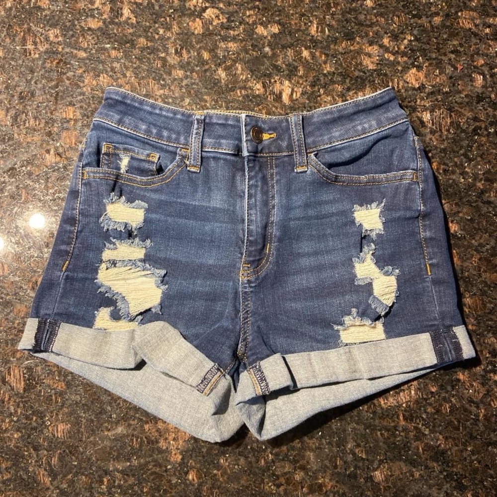 SO Blue Distressed Jean Shorts